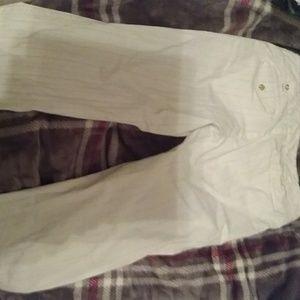 White pinstriped pants
